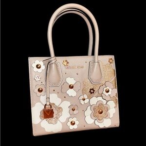 Michael Kors / Mercer Floral Embellished Leather Crossbody